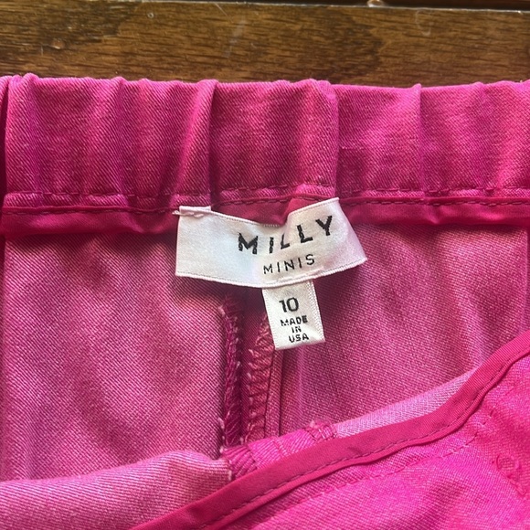 Milly Minis Pink Satin Side Zipper Bow on Waist Pants Girls Size 10 - Picture 10 of 14